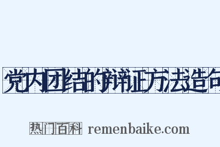 党内团结的辩证方法造句是什么意思的图片